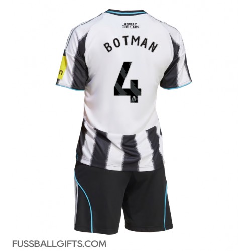 Newcastle United Sven Botman #4 Fußballbekleidung Heimtrikot Kinder 2025-26 Kurzarm (+ kurze hosen)